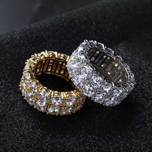 ✨DEAL✨14k Silver Plated Iced Diamond Ring - Picture 2 of 3